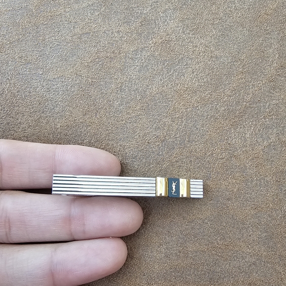 Yves Saint Laurent Silver and Gold Tie Clip - Picture 1 of 4